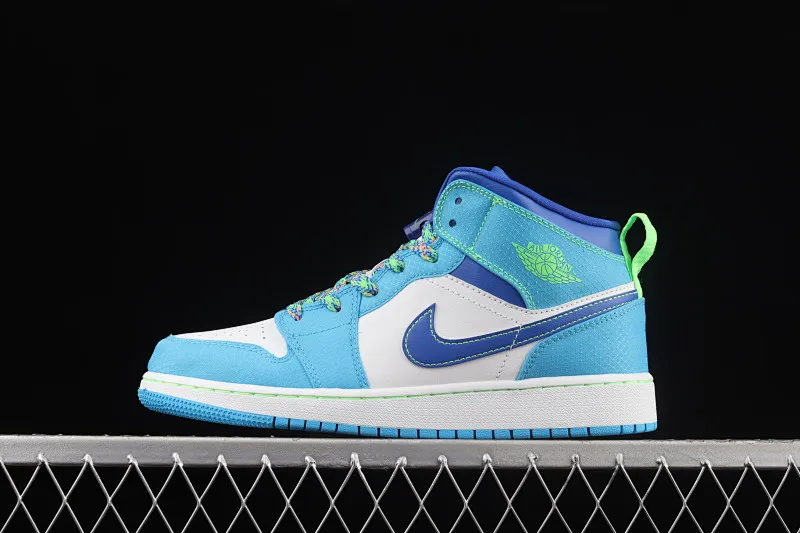 All categories Air Jordan Jordan series basketball shoes Air Jordan 1 Mid G version pure original Air Jordan 1 Mid AJ1 Joe 1 blue and green Chinese culture basketball shoes DA8010-400
